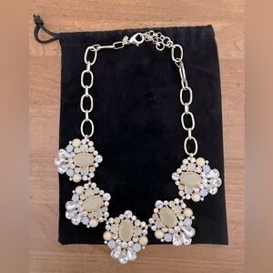 Gray/yellow/jewel flowers on necklace Banana Republic